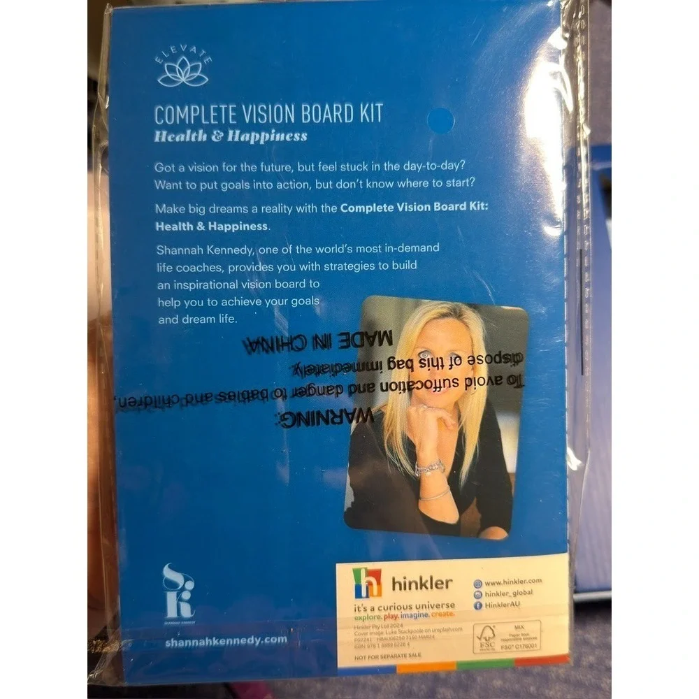 Hinkler Elevate Health Happiness Vision Board Kit Shannah Kennedy Workbook Cards
